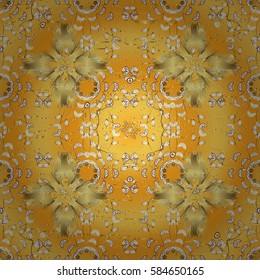Elegant vector classic pattern. Abstract background with repeating elements. Yellow and golden pattern.