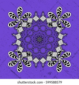 Elegant vector classic pattern. Abstract background with repeating elements. Violet and golden pattern.