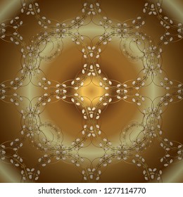 Elegant vector classic pattern. Seamless abstract background with repeating elements. Beige and brown and golden pattern.