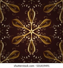 Elegant vector classic pattern. Seamless abstract background with repeating elements. Brown and golden pattern