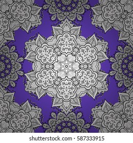 Elegant vector classic pattern. Seamless abstract background with repeating elements. Violet and white pattern.