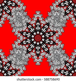 Elegant vector classic pattern. Seamless abstract background with repeating elements. Red and white pattern.