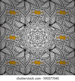 Elegant vector classic pattern. Seamless abstract background with repeating elements. Yellow and white pattern.