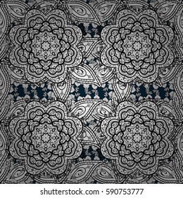 Elegant vector classic pattern. Seamless abstract background with repeating elements. Blue and white pattern.