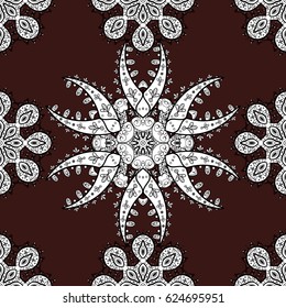 Elegant vector classic pattern. Seamless abstract background with repeating elements. Brown and white pattern.