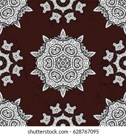 Elegant vector classic pattern. Seamless abstract background with repeating elements. Brown and white pattern.