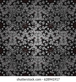 Elegant vector classic pattern. Seamless abstract background with repeating elements. Brown and white pattern.