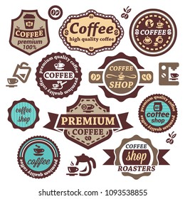 Elegant Vector Coffee Labels And Badges Set.