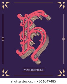 Elegant vector colored letter H for any use