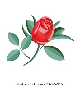 Elegante vector colorido flor de rosa aislada. Gráficos de boceto dibujados a mano lineales para el logo de la moda. Elemento floral abstracto. Ilustración bóhemia vectorial