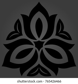 Elegant vector dark ornament in classic style. Abstract traditional pattern with oriental elements. Classic vintage pattern