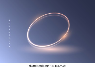 Elegant vector design for banner with golden ring on the background with calm blue gradient