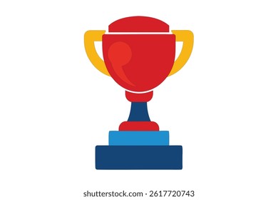 Elegant vector design of a boxing championship trophy. Clean white background, perfect for sports awards, boxing events, fitness branding, competition graphics, or trophy-related designs.