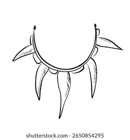 Elegant vector design featuring a minimalist necklace with leaf accents for modern fashion enthusiasts and designers.