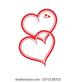 Elegant vector design featuring two intertwined hearts, symbolizing love and unity. Perfect for weddings, Valentine's Day, or romantic projects. Modern, timeless, and ideal for digital use.