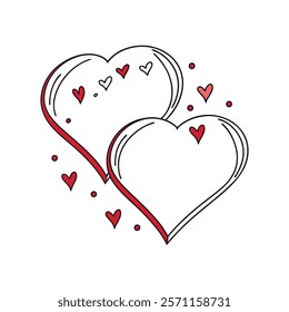 Elegant vector design featuring two intertwined hearts, symbolizing love and unity. Perfect for weddings, Valentine's Day, or romantic projects. Modern, timeless, and ideal for digital use.