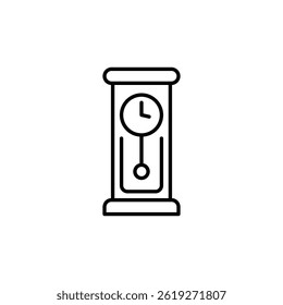 Dibujo de Vector elegante de reloj vintage con péndulo en estilo minimalista