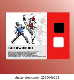 Elegant vector editable karate or taekwondo martial arts poster background design suitable for your martial arts championships, posters, banners and news