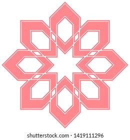 Elegant vector element for design. Geometric pink border. Lace illustration for invitations and greeting cards