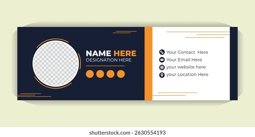Elegant Vector Email Signature Template, Simple and Professional Stylish Business Email Signature Vector Format
