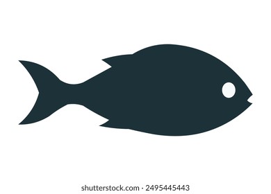 Elegant Vector Fish Silhouette in Black