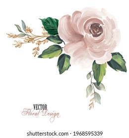 Elegant Vector Floral Arrangement for Greeting Card or Invitation Design.