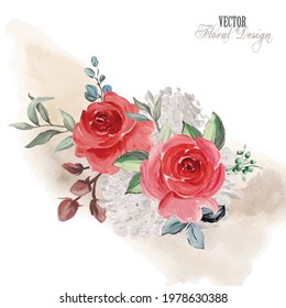 Elegant Vector Floral Arrangement for Greeting Card or Invitation Design.