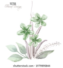 Elegant Vector Floral Arrangement for Greeting Card or Invitation Design.