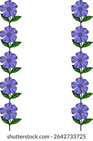 Elegante diseño de borde floral de Vector con un patrón repetitivo de flores y hojas de arruga, ideal para invitaciones, tarjetas o Elementos decorativos.