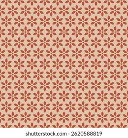 Elegant vector floral seamless pattern. Simple abstract geometric ornamental texture with small flowers, stars. Vintage ornament in oriental style. Islamic art background. Repeated all-over design