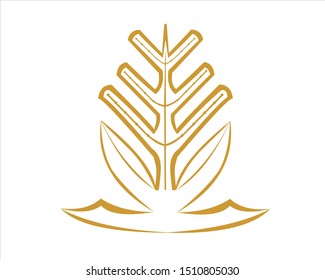 Elegant vector flower logo template illustration