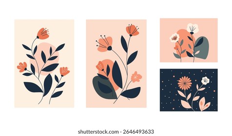 Arranjos florais de flores vetoriais elegantes para projetos de design gráfico e convites itens de decoração