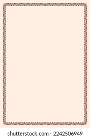 Elegant vector frame. Calligraphic decorative frame for documents, invitations, certificates.