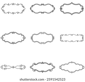 Elegant Vector Frame Collection: A Set of High-Quality Decorative Borders and Frames.