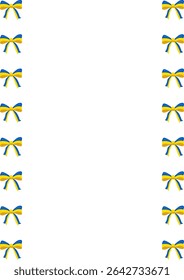 Elegant vector frame design featuring a repeating pattern of blue and yellow bows, ideal for festive invitations or celebratory announcements.