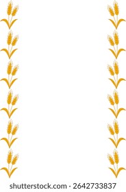 Elegant vector frame design featuring a repeating pattern of golden wheat stalks, perfect for autumnal or harvest-themed projects.