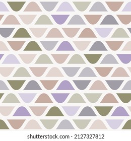 Elegant vector geometric seamless pattern. Stylish graphic texture with small curved shapes, wavy elements. Abstract mosaic background in soft organic pastel colors. Repeat design for decor, fabric