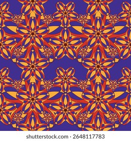 Elegant vector geometric seamless pattern. Wrapping paper ornament. Moroccan wallpaper seamless pattern. Geometric mandala background. Kaleidoscope Mirrored Hexagon Mandala Tiles. Vector Seamless.