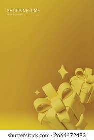 Elegant vector gift box with decorative ribbon. Suitable for print, web, and commercial designs.