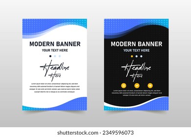 Elegant Vector Gradient Blue Curve Banner Template, can be used for business designs, presentation designs or any suitable designs.