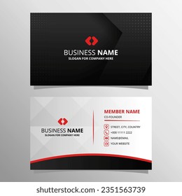 Elegante gradiente vectorial Mínimo de tarjeta de visita negra, se puede usar para diseños de negocios, diseños de presentaciones o cualquier diseño adecuado.