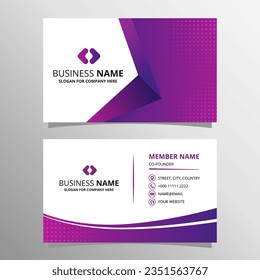 Elegant Vector Gradient Pink and Purple Business Card With Dots, can be used for business designs, presentation designs or any suitable designs.