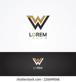 Elegant vector graphic alphabet symbol / letter W
