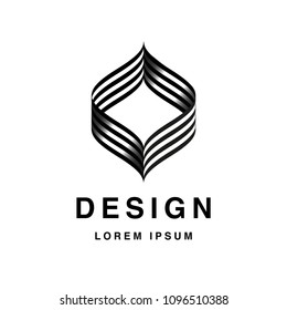 Elegant vector graphic black and white sign / logo with sample text