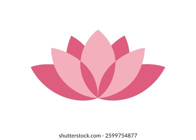 Elegant Vector Graphic of a Blooming Pink Lotus Flower