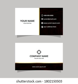 Elegant Vector graphic of business card design template with liquid marble texture background. modern black color.