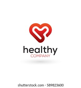Elegant vector graphic heart symbol with sample text