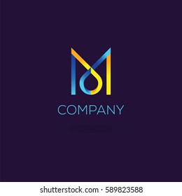 Elegant vector graphic M symbol 