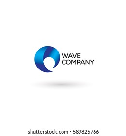 Elegant, vector graphic wave symbol with sample text