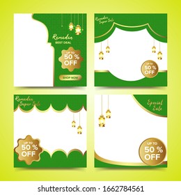 Elegant vector graphics of Ramadan big sale instagram post template